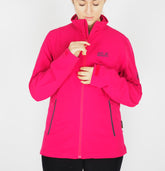 Womens Jack Wolfskin Easy Sonic 5002842 Zip Up Azalea Red Wind Resistant Jacket